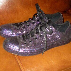 Converse All Star Chuck Taylor Purple Black Glitter Sparkle Sneakers Women’s 10